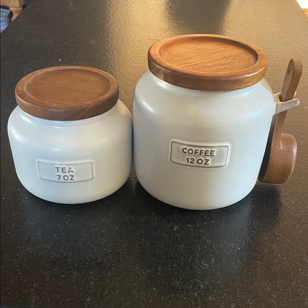 Hearth & Hand Cream Canister Duo with Wooden Lids